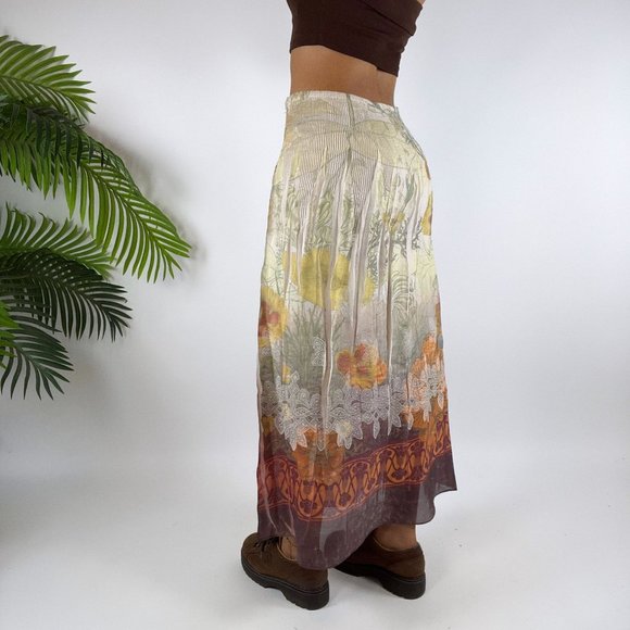 Vintage Y2K Fairy Grunge Floral Patchwork Boho Hippie Midi Skirt / Size: One - Picture 2 of 7